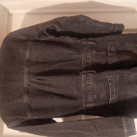 Free People We The Free Maris Denim Coverall Jean Jumpsuit Black Sz M - Picture 4 of 4